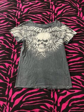 Y2K vintage women’s affliction Winged Skull Graphic Tee